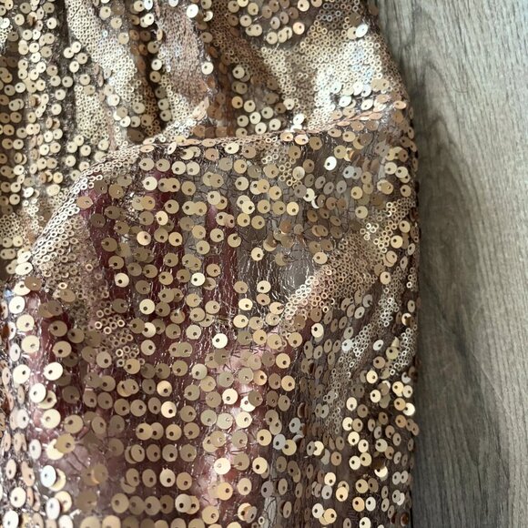 BCBGMAXAZRIA Carole Gold Sequin Strapless Mini Dress Size 0 Party Showgirl - Picture 10 of 13